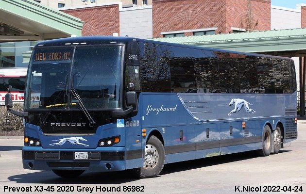 BUS/AUTOBUS: Prevost X3-45 2020 Greyhound