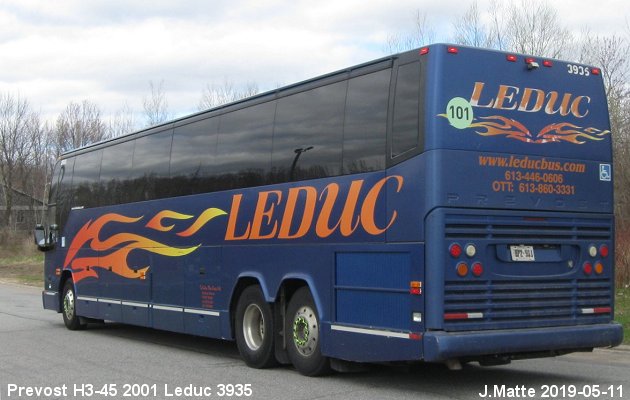BUS/AUTOBUS: Prevost H3-45 2001 Leduc