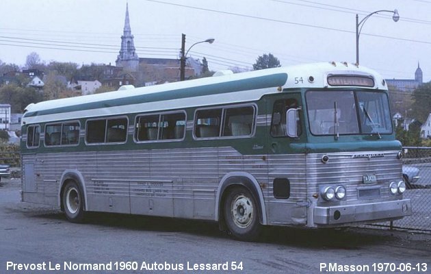 BUS/AUTOBUS: Prevost Le Normand 1960 Autobus Lessard