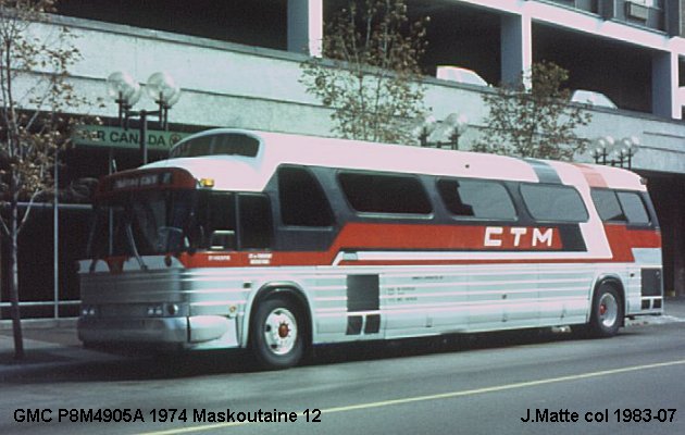 BUS/AUTOBUS: GMC P8M4905A 1974 Maskoutaine Transport