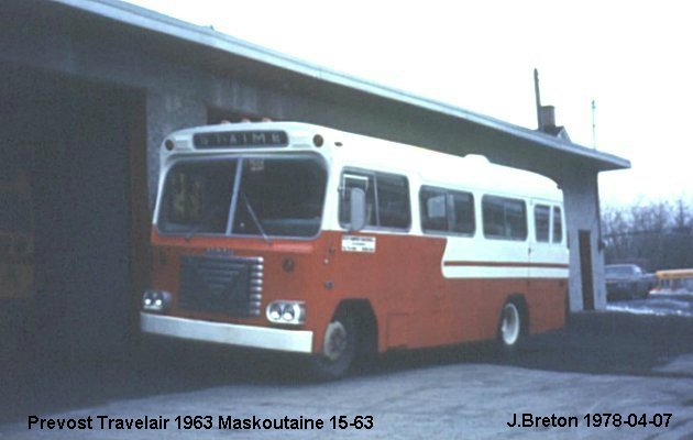 BUS/AUTOBUS: Prevost Travelair 1963 Maskoutaine Transport