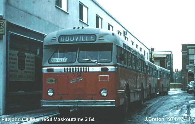 BUS/AUTOBUS: Fitzjohn Citiliner 1954 Maskoutaine