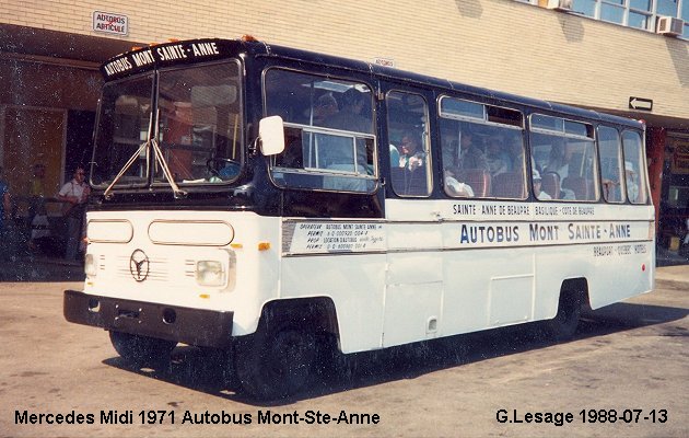 BUS/AUTOBUS: Mercedes Midi 1971 Mont Ste-Anne