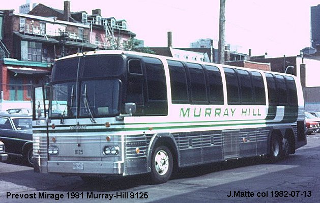 BUS/AUTOBUS: Prevost Le Mirage 1981 Murray Hill