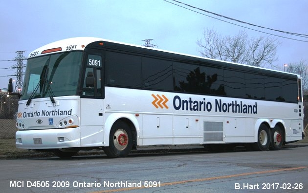 BUS/AUTOBUS: MCI D4505 2009 Ontario Northland
