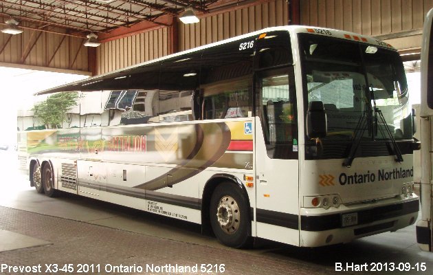 BUS/AUTOBUS: Prevost X3-45 2011 Ontario Northland