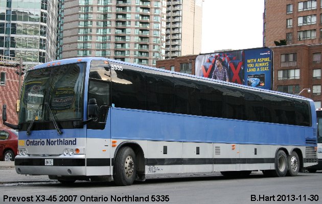 BUS/AUTOBUS: Prevost X3-45 2007 Ontario Northland