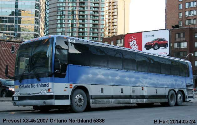 BUS/AUTOBUS: Prevost X3-45 2007 Ontario Northland