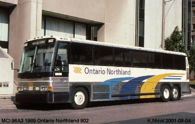 BUS/AUTOBUS: MCI 96A3 1989 Ontario Northland
