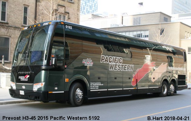 BUS/AUTOBUS: Prevost H3-45 2015 Pacific Western