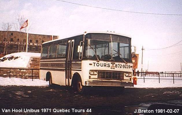 BUS/AUTOBUS: Van Hool Unibus 1971 Quebec Tours