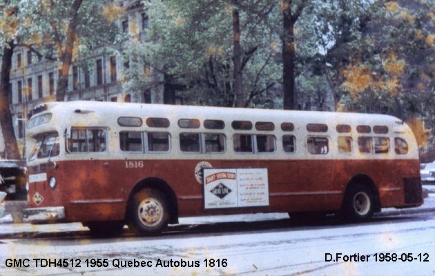 BUS/AUTOBUS: GMC TDH 4512 1955 Quebec Autobus