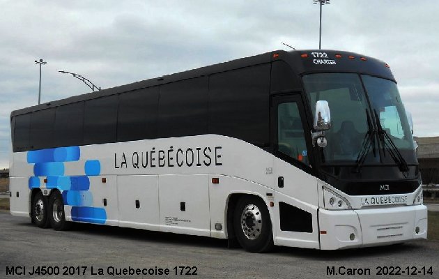 BUS/AUTOBUS: MCI J4500 2017 Quebecoise