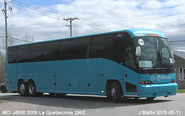 BUS/AUTOBUS: MCI J4500 2009 Quebecoise