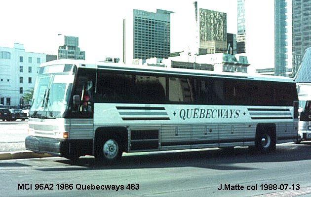 BUS/AUTOBUS: MCI 96A2 1986 Quebecways