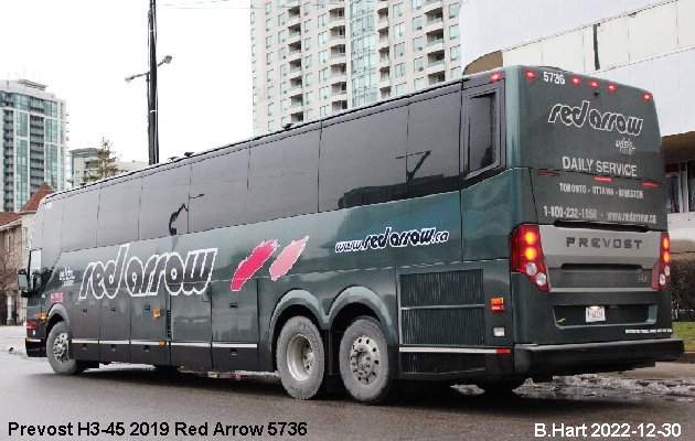 BUS/AUTOBUS: Prevost H3-45 2019 Red Arrow