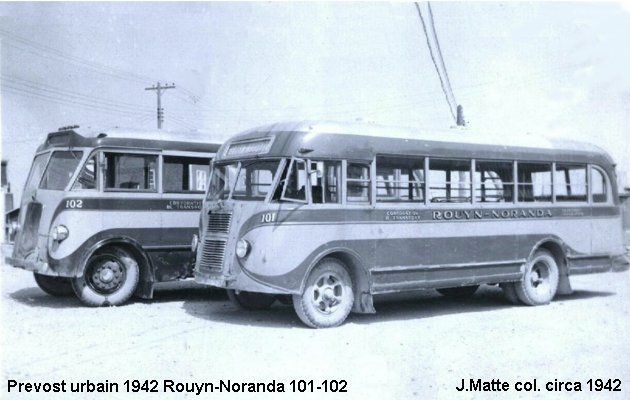 BUS/AUTOBUS: Prevost Urbain 1942 Rouyn-Noranda