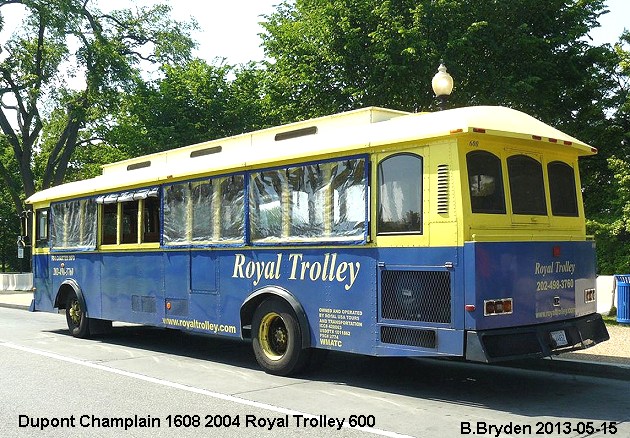 BUS/AUTOBUS: Dupontrolley Champlain 1608 2004 Royal Trolley