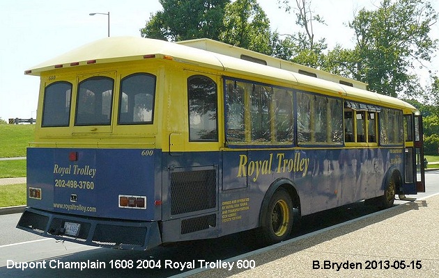 BUS/AUTOBUS: Dupontrolley Champlain 1608 2004 Royal Trolley