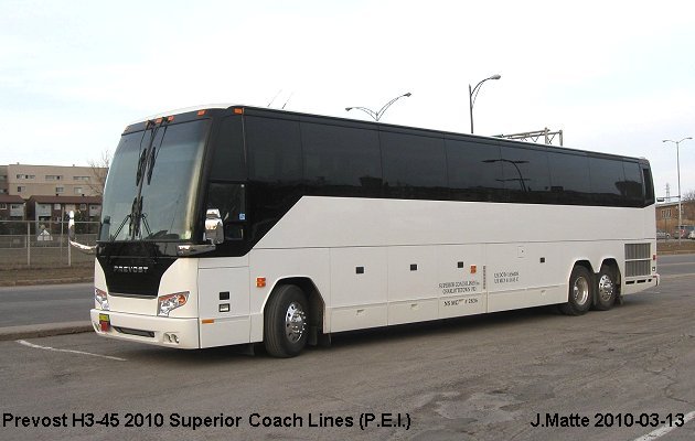 BUS/AUTOBUS: Prevost H3-45 2010 Superior Coach Line PEI