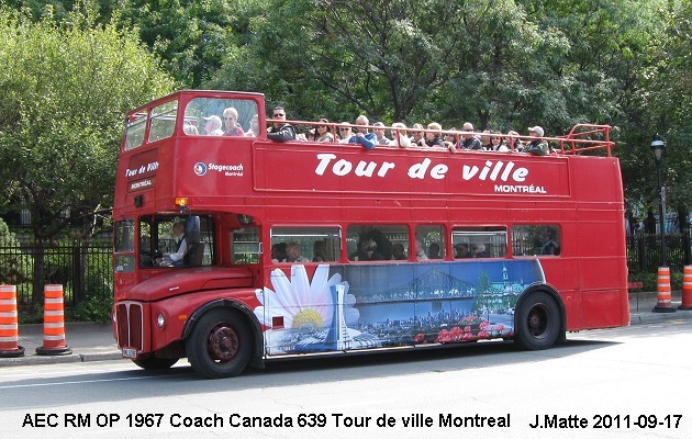 BUS/AUTOBUS: A.E.C. Route Master 1967 Stagecoach Montreal