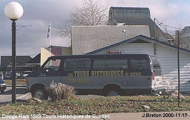 BUS/AUTOBUS: Dodge Ram 1989 Tours Historiques de Quebec