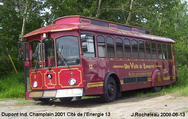 BUS/AUTOBUS: Dupontrolley Champlain 1608 2001 Tours Shawinigan 