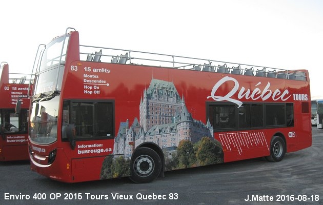 BUS/AUTOBUS: Alexander-Dennis 400 OP 2015 Tours Vieux Quebec