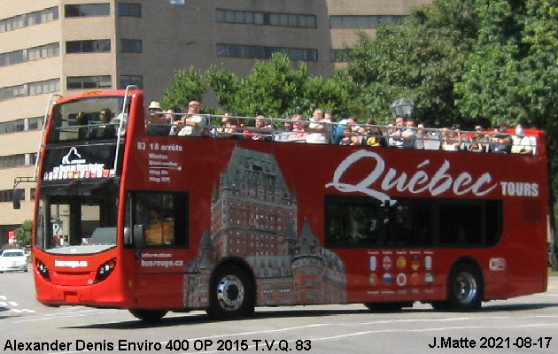 BUS/AUTOBUS: Aerotech Enviro 400 2015 Tours Vieux Québec