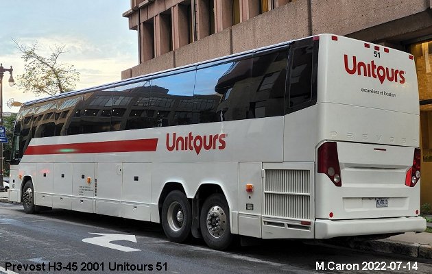 BUS/AUTOBUS: Prevost H3-45 2001 Tours Vieux Quebec