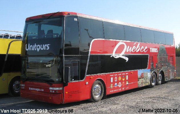 BUS/AUTOBUS: Van Hool TD925 2013 Tours Vieux Quebec