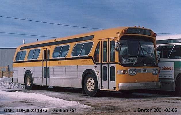 BUS/AUTOBUS: GMC TDH 4523 1973 Victoriaville Autobus