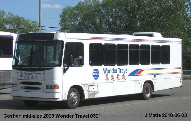 BUS/AUTOBUS: Goshen Mid-size 2003 Wonder Travel