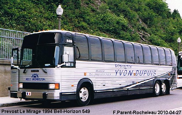 BUS/AUTOBUS: Prevost Le Mirage 1994 Bell-Horizon